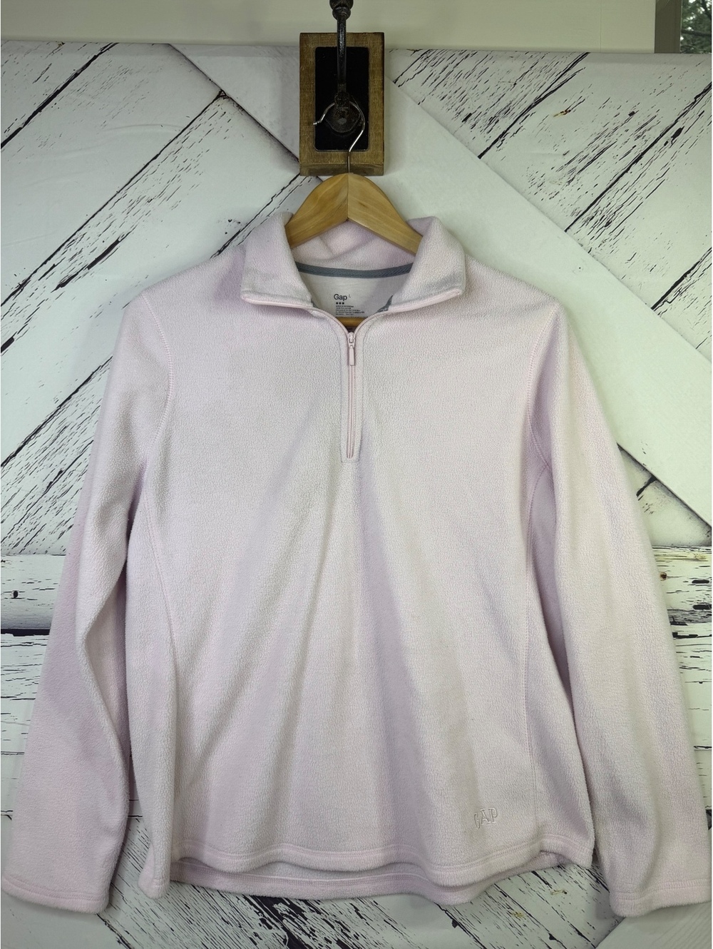 Gap Fleece Athleisure Cozy Half Zip Pullover Mock Neck Shacket Youth L Women S
